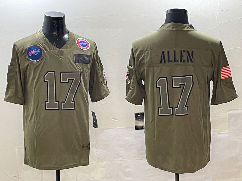 Men Buffalo Bills #17 Allen Green 2025 Nike Salute to Service Limited NFL Jersey style 2